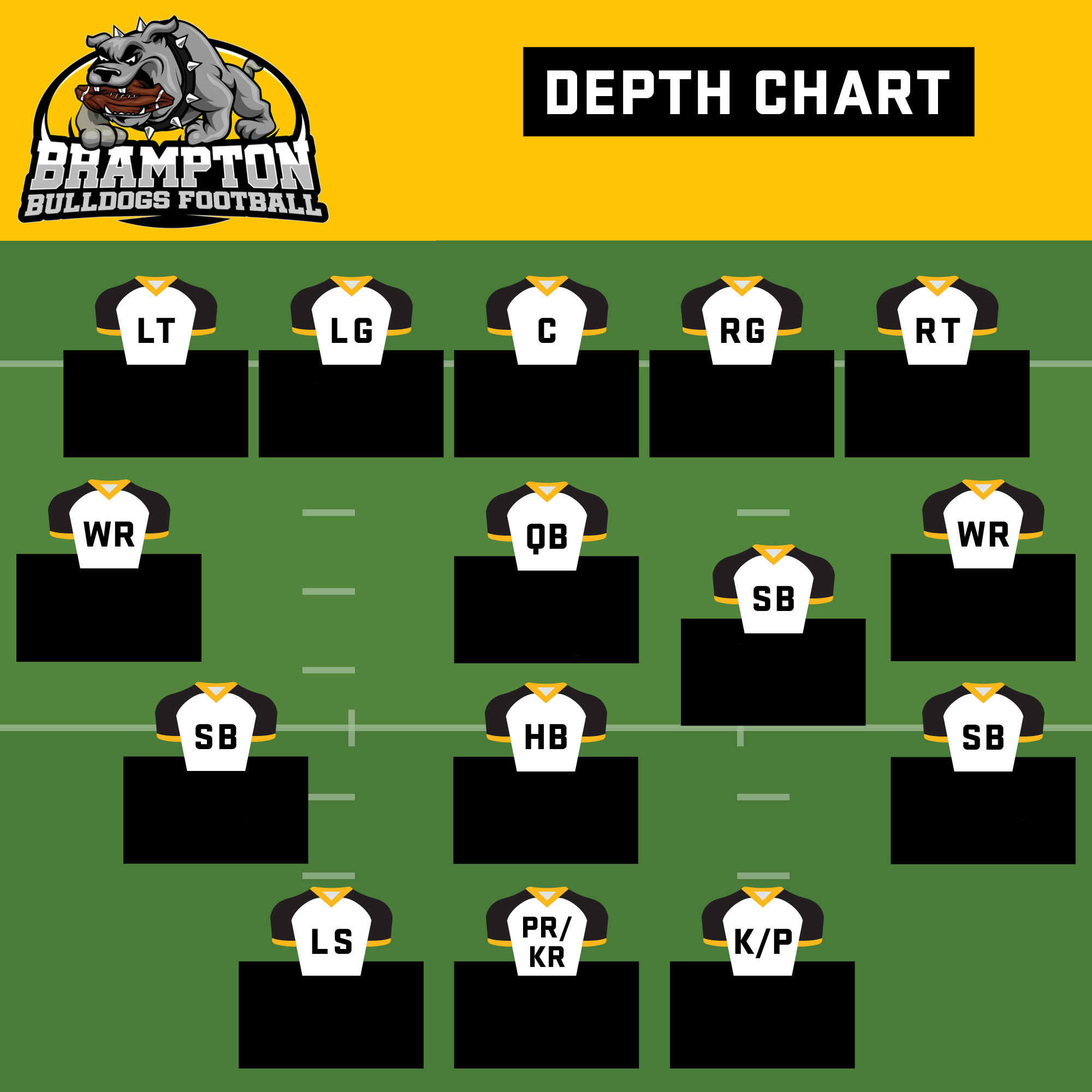 U14 Bantam Offensive Depth Chart